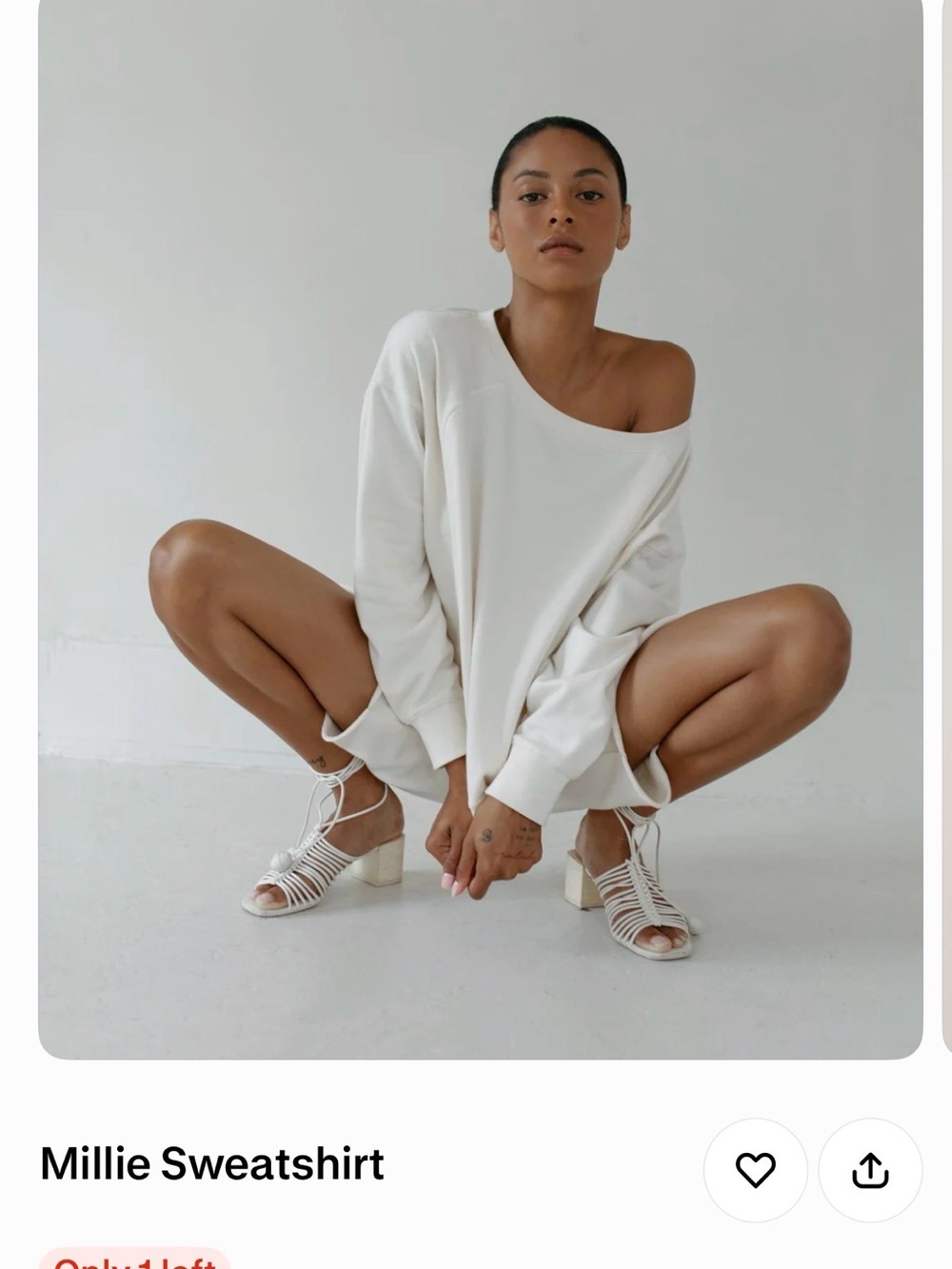 Millie relaxed fit sweatshirt in cream